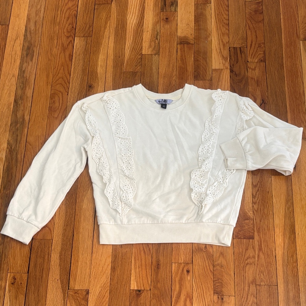 Kohl's White Lace Accent Sweatshirt